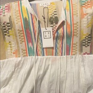 THML embroidered baby doll top with tassels!